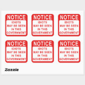 Regierungsidios, Protestmitteilung. Quadratischer Aufkleber (Blatt)