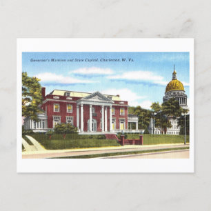 Regierungsvilla und Kapitol in Charleston, W.V. Postkarte