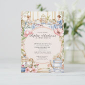 Regiezeit Florals Bridgerton Brautparty Einladung (Stehend Vorderseite)