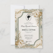 Regimezeit Florals Bridgerton Brautparty Invit Einladung (Vorderseite)