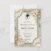 Regimezeit Florals Bridgerton Brautparty Invit Einladung (Vorderseite)