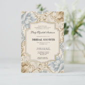 Regimezeit Florals Bridgerton Brautparty Invit Einladung (Stehend Vorderseite)