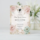 Regimezeit Florals Bridgerton Brautparty Invit Einladung (Stehend Vorderseite)