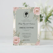 Regimezeit Florals Bridgerton Brautparty Invit Einladung (Stehend Vorderseite)