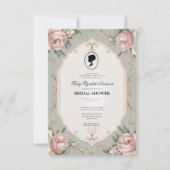 Regimezeit Florals Bridgerton Brautparty Invit Einladung (Vorderseite)