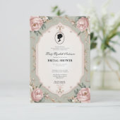 Regimezeit Florals Bridgerton Brautparty Invit Einladung (Stehend Vorderseite)