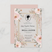 Regimezeit Florals Bridgerton Brautparty Invit Einladung (Vorne/Hinten)