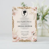 Regimezeit Florals Bridgerton Brautparty Invit Einladung (Stehend Vorderseite)