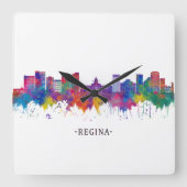 Regina Canada Skyline Quadratische Wanduhr (Vorderseite)
