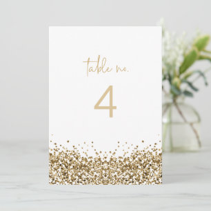 REGINA Gelbgold Pailletten Glitter Tischnummer