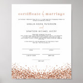 REGINA Glam Rose Gold Ehezertifikat Poster (Vorne)