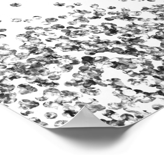 REGINA Glam Silver Glitzer Sequins Wedding Welcome Poster (Ecke)