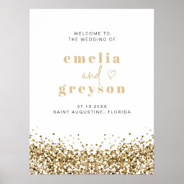 REGINA Glam Yellow Gold Sequins Hochzeit Poster