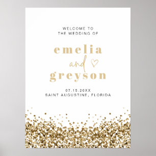 REGINA Glam Yellow Gold Sequins Hochzeit Poster