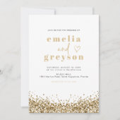 REGINA Glam Yellow Sequins Disco Einladung (Vorderseite)