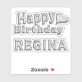Regina Happy Birthday silver Aufkleber Sticker (Blatt)