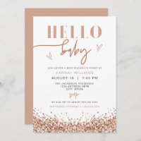 REGINA Hello Baby Rose Gold Sequin Baby Dusche