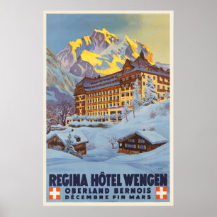 Regina Hotel Wengen Berner Oberland Schweiz Poster