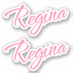 Regina Name in Pink x2 Aufkleber