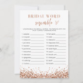 REGINA Rose Gold Brautparty Word Scramble Einladung (Vorderseite)
