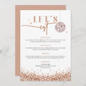 REGINA Rose Gold Disco Wedding Let's eat Menu Menükarte (Vorne/Hinten)