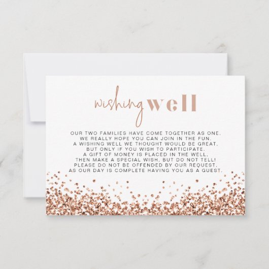 REGINA Rose Gold-Glam-Sequins Gute-Karte Einladung (Vorderseite)