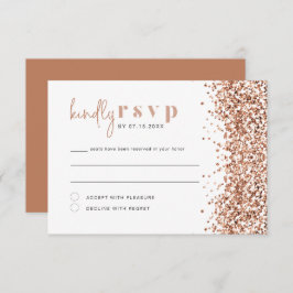 REGINA Rose Gold Glitzer Sequins Disco RSVP Card Einladung