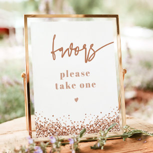 REGINA Rose Gold Sequins Hochzeit Feier Geschenke  Poster