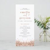 REGINA Rose Gold Sequins Long Wedding Programm (Stehend Vorderseite)