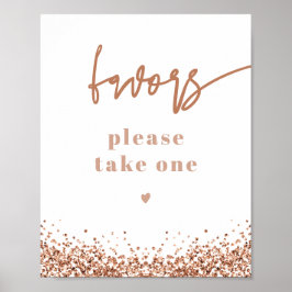REGINA Rose Gold Sequins Wedding Party Lieblings P Poster