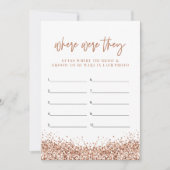 REGINA Rose Gold wo sie Brautparty Einladung (Vorderseite)