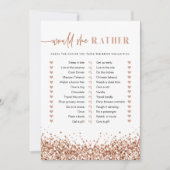 REGINA Rose Gold würde eher Bridal Game Einladung (Vorderseite)