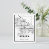 Regina Saskatchewan Canada Travel City Map Postkarte (Stehend Vorderseite)
