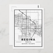 Regina Saskatchewan Canada Travel City Map Postkarte (Vorne/Hinten)