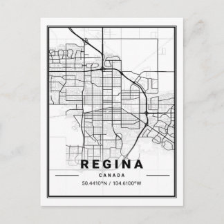 Regina Saskatchewan Canada Travel City Map Postkarte