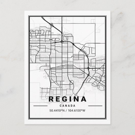 Regina Saskatchewan Canada Travel City Map Postkarte (Vorderseite)
