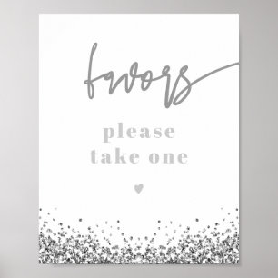 REGINA Silber-Glitter Disco-Hochzeit Gastgeschenke Poster