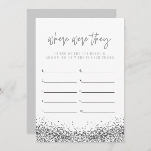 REGINA Silver Disco Wo waren sie Brautparty Einladung (Vorne/Hinten)