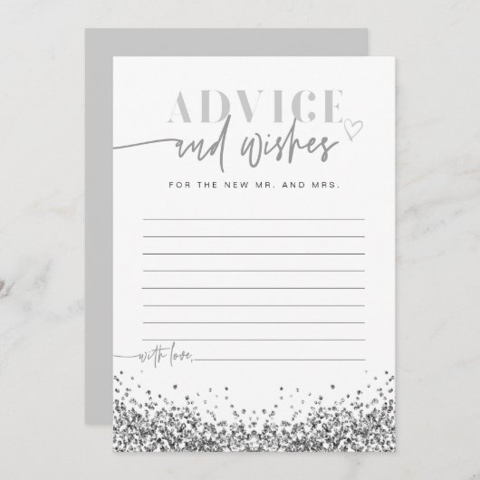 REGINA Silver Glitzer Ratschläge und Wünsche Karte (Vorne/Hinten)