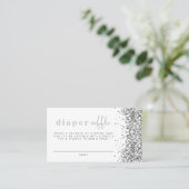 REGINA Silver Glitzer Sequins Diaper Raffekarte Platzkarte (Stehend Vorderseite)