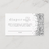 REGINA Silver Glitzer Sequins Diaper Raffekarte Platzkarte (Vorderseite)