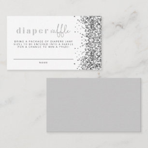 REGINA Silver Glitzer Sequins Diaper Raffekarte Platzkarte