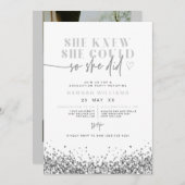 REGINA Silver Sequin Glitzer Sie tat es Abschluss Einladung (Vorne/Hinten)