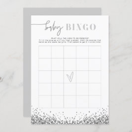REGINA Silver Sequins Baby Duschkabine Bingo Game Einladung
