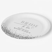 REGINA Silver Sequins Bridge to Be Shower Pappteller (Schrägansicht)