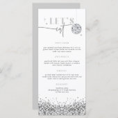 REGINA Silver Sequins Disco Essen Sie Menükarte (Vorne/Hinten)