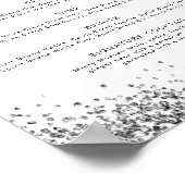 REGINA Silver Sequins Disco Trink Bar Menu Poster (Ecke)