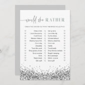 REGINA Silver Sequins würde eher Bridal Game Einladung (Vorne/Hinten)