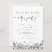 REGINA Silver Sparkle Sequin Elopement Empfang Einladung (Vorderseite)