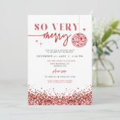 REGINA So sehr frohe Red Sequins Weihnachtsfest Pa Einladung (Stehend Vorderseite)